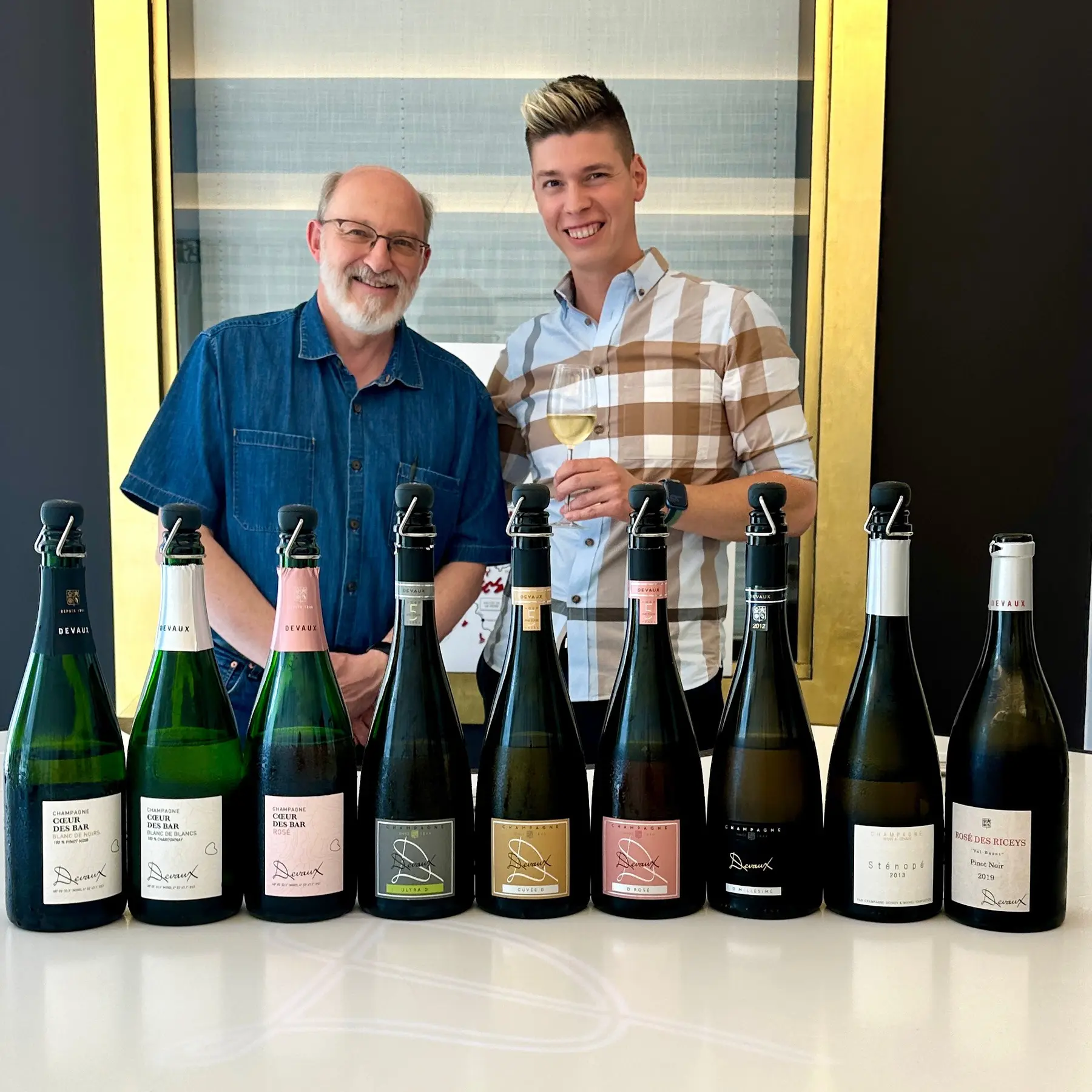 Michel Parisot, cellar master, Champagne Devaux, with Mate Hajdu, 2024