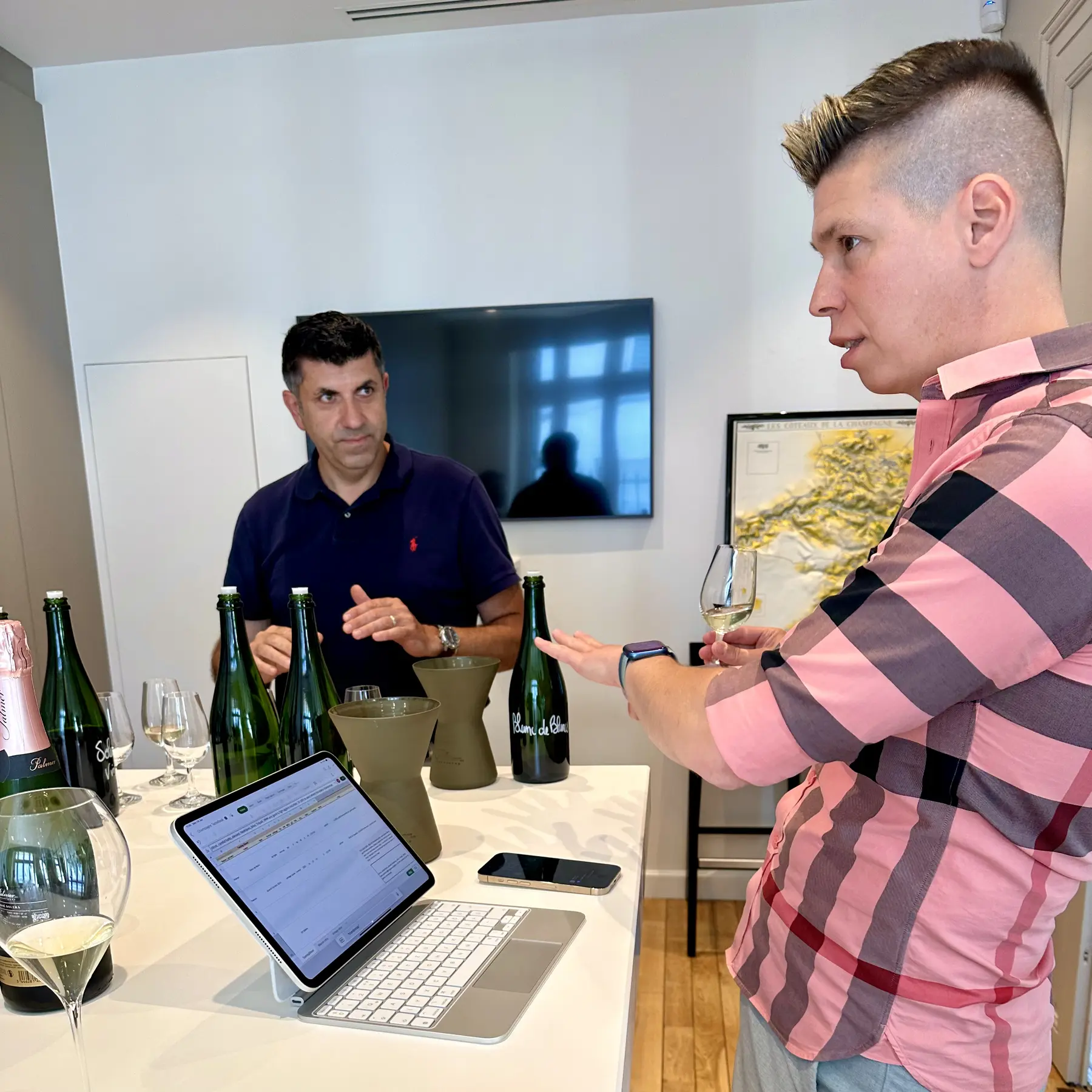 Xavier Berdin, cellar master, Champagne Palmer, with Mate Hajdu, 2024
